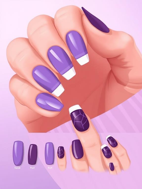 purple french tip designs